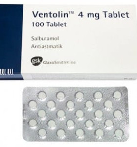 Ventolin (Salbutamol) 100 Tablets 4 mg GlaxoSmithKline EP